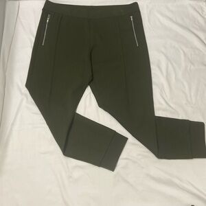 COS MEN,OLIVE GREEN,CROPPED,ZIPPER FRONT POCKETS,CASUAL,STRETCHY PANTS,SIZE-XL